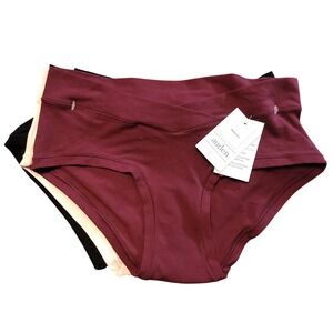 Auden Maternity NWT Small Underwear Briefs 3 Pack Burgundy Pink Black Crossover